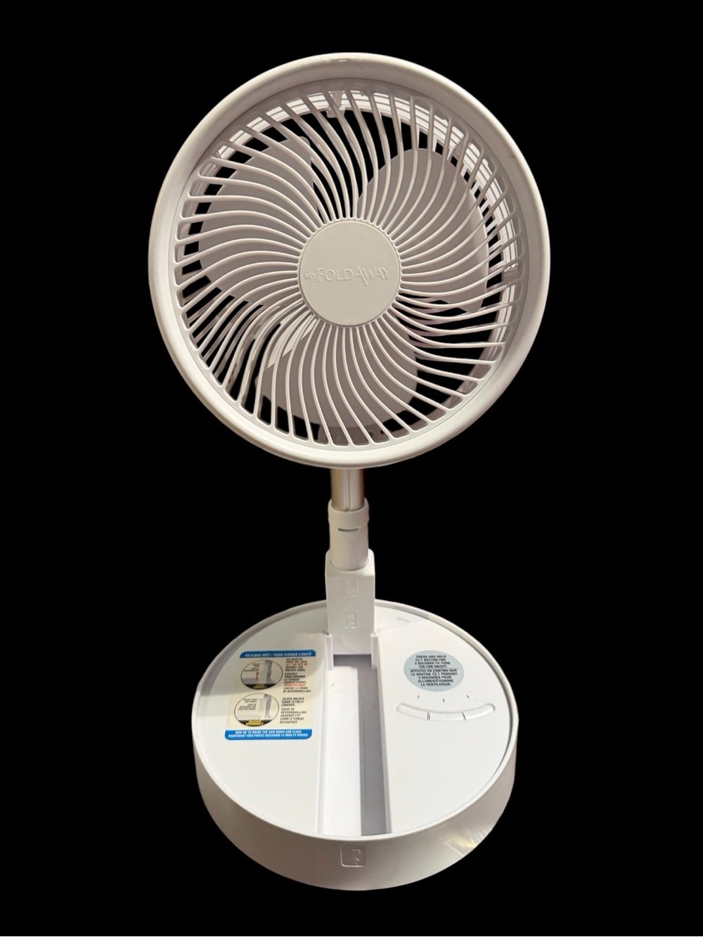 My Foldaway Fan Deluxe – Portable Cordless Rechargeable Fan (white) nwot